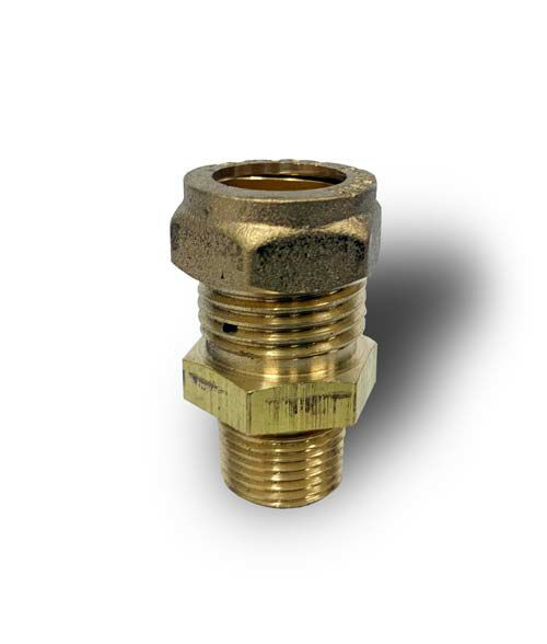 LPG 3/8" BSPT Male x 15mm Compression Stud Adaptor